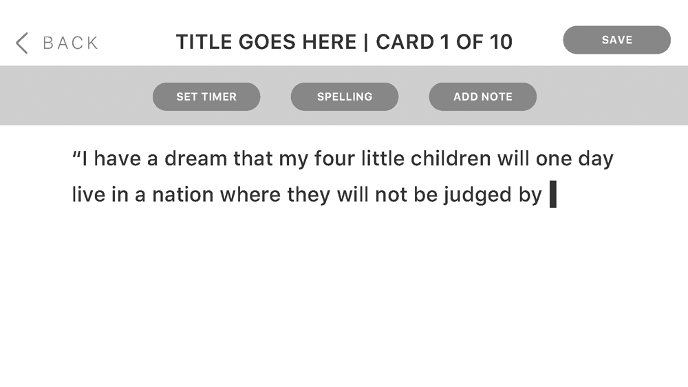Cue Cards - Menus