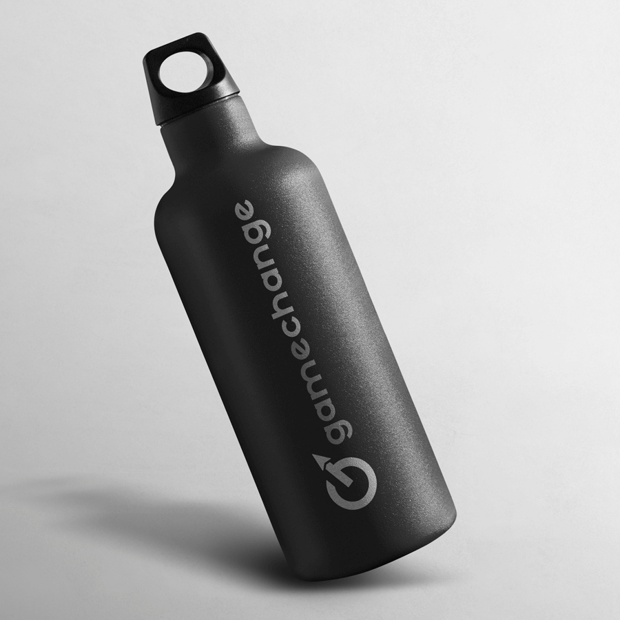 Game Chage logo water bottle application
